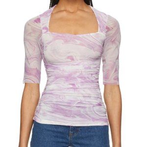 GANNI - Mesh Print Blouse